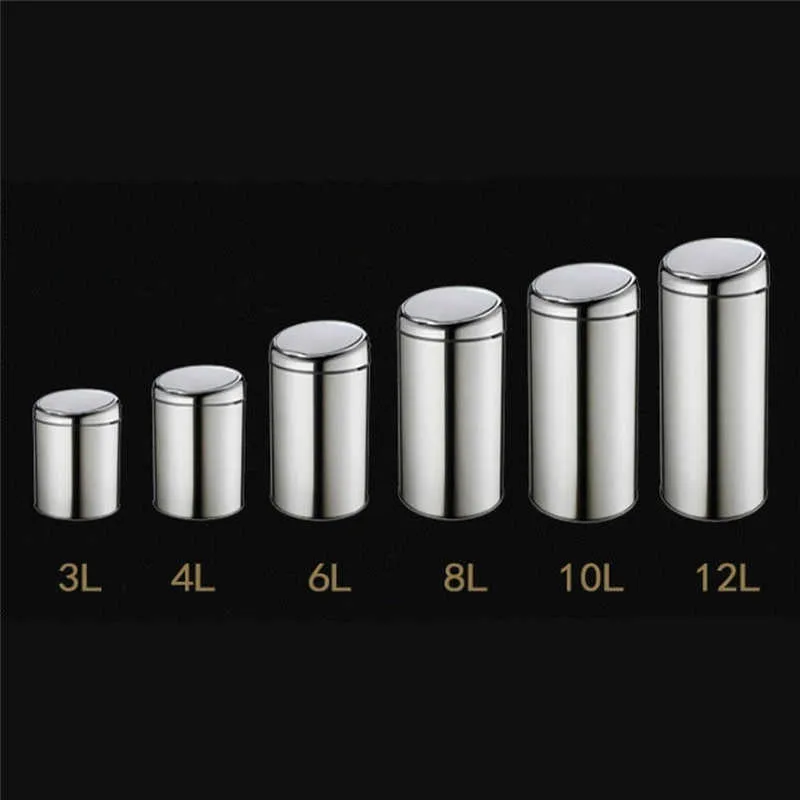 Fashion 6L Inductive Type Trash Can Intelligence Smart Sensor Automatic Kitchen and Toilet Rubbish Bin Stainless Steel Waste Bin