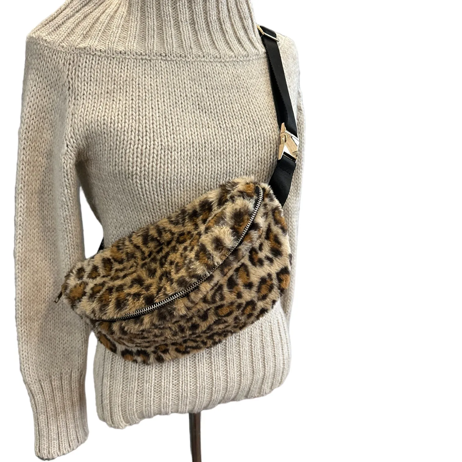 Faux Fur Fanny Pack Leopard