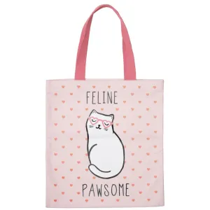 Feline Pawsome cat tote bag