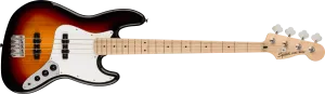 Fender Squier Affinity Series™ Jazz Bass®, Maple Fingerboard, White Pickguard, 3-Color Sunburst