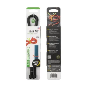 GEAR TIE REUSABLE RUBBER TWIST TIE(TM) (2pcs), Black - length 18"