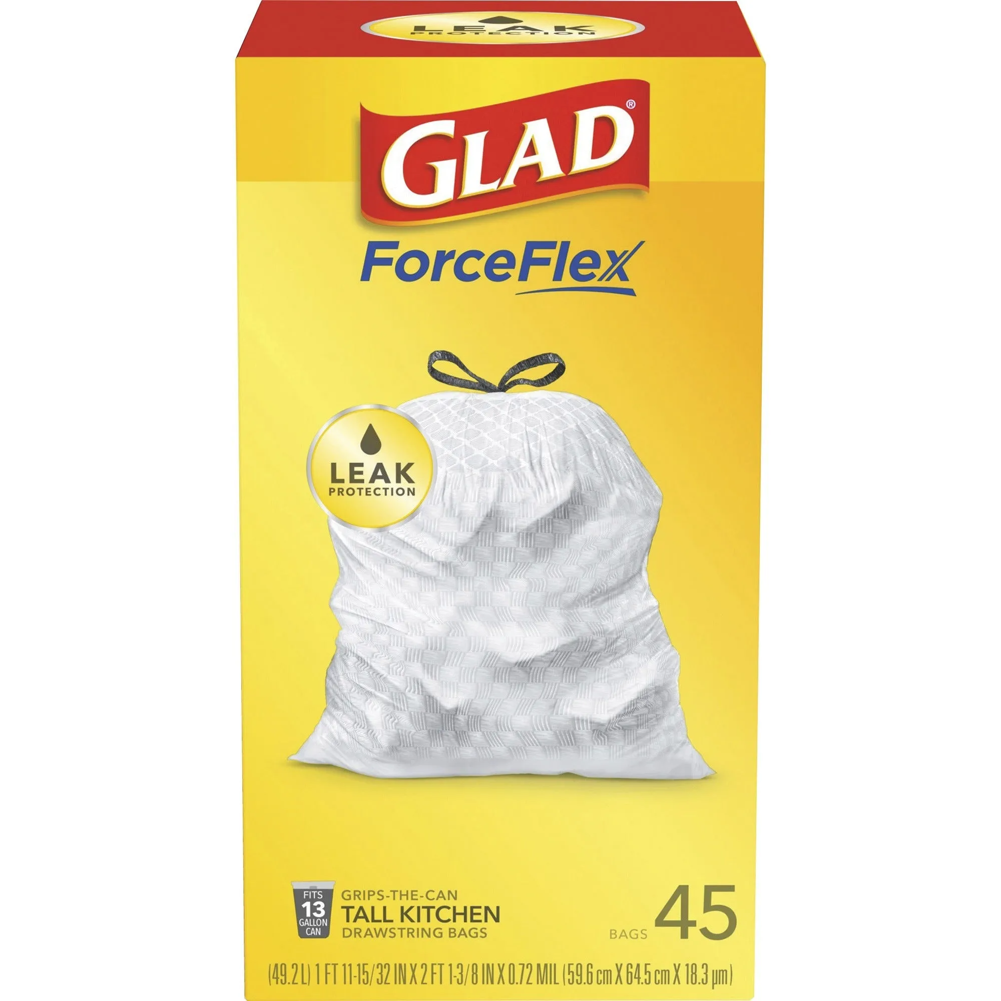 Glad ForceFlex Tall Kitchen Drawstring Trash Bags