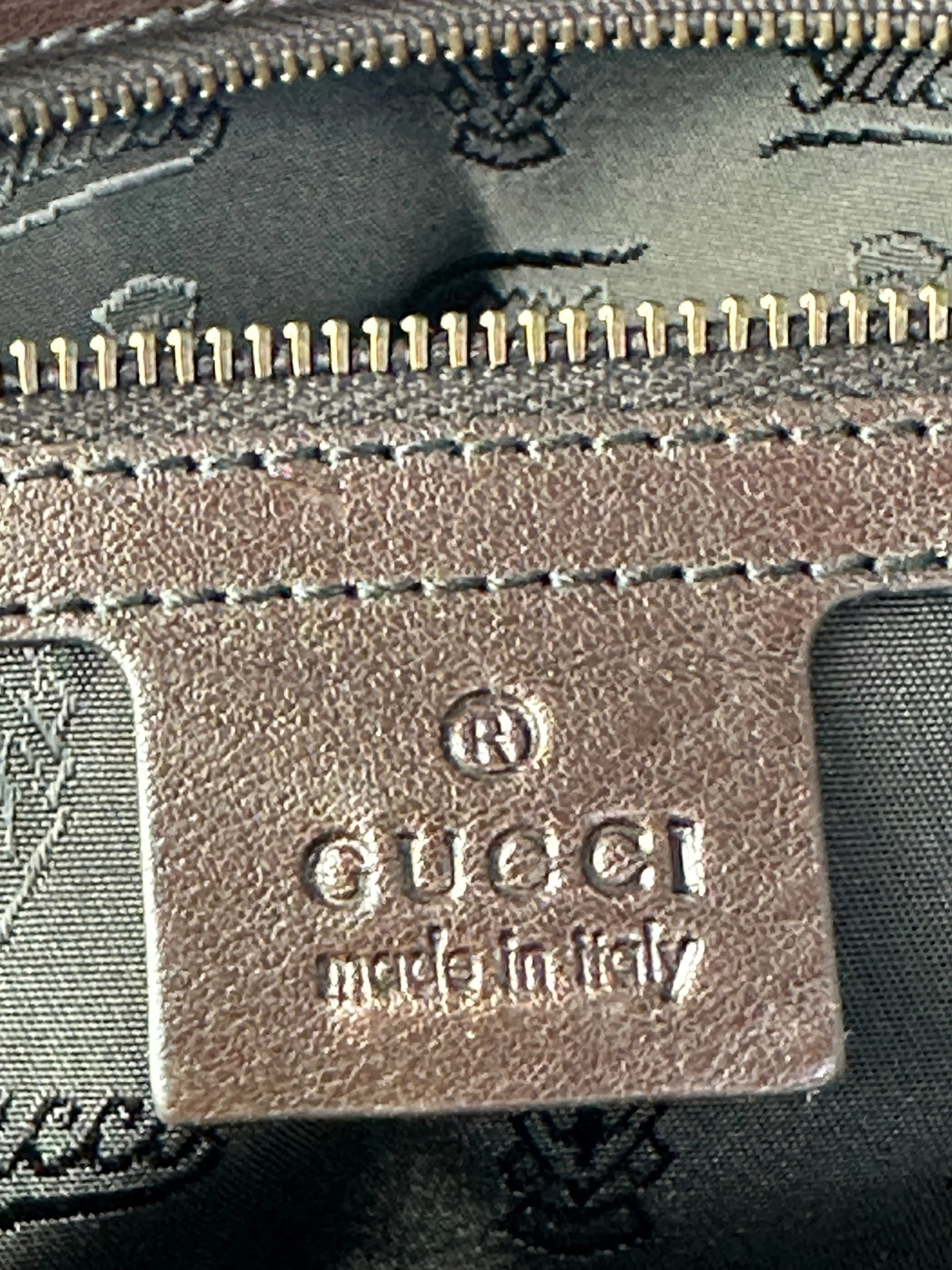GUCCI BABOUSKA  2007 Leather Gold Studded Large Satchel Bag
