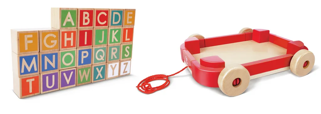 Hape Pull-along Cart with Stacking Blocks