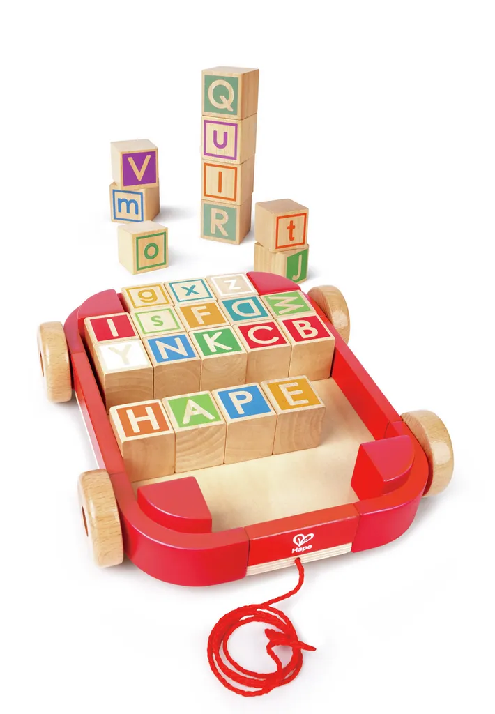 Hape Pull-along Cart with Stacking Blocks