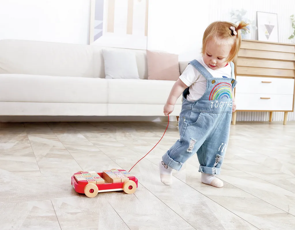 Hape Pull-along Cart with Stacking Blocks