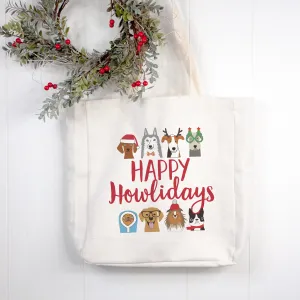 Happy Howlidays Christmas Canvas Tote Bag