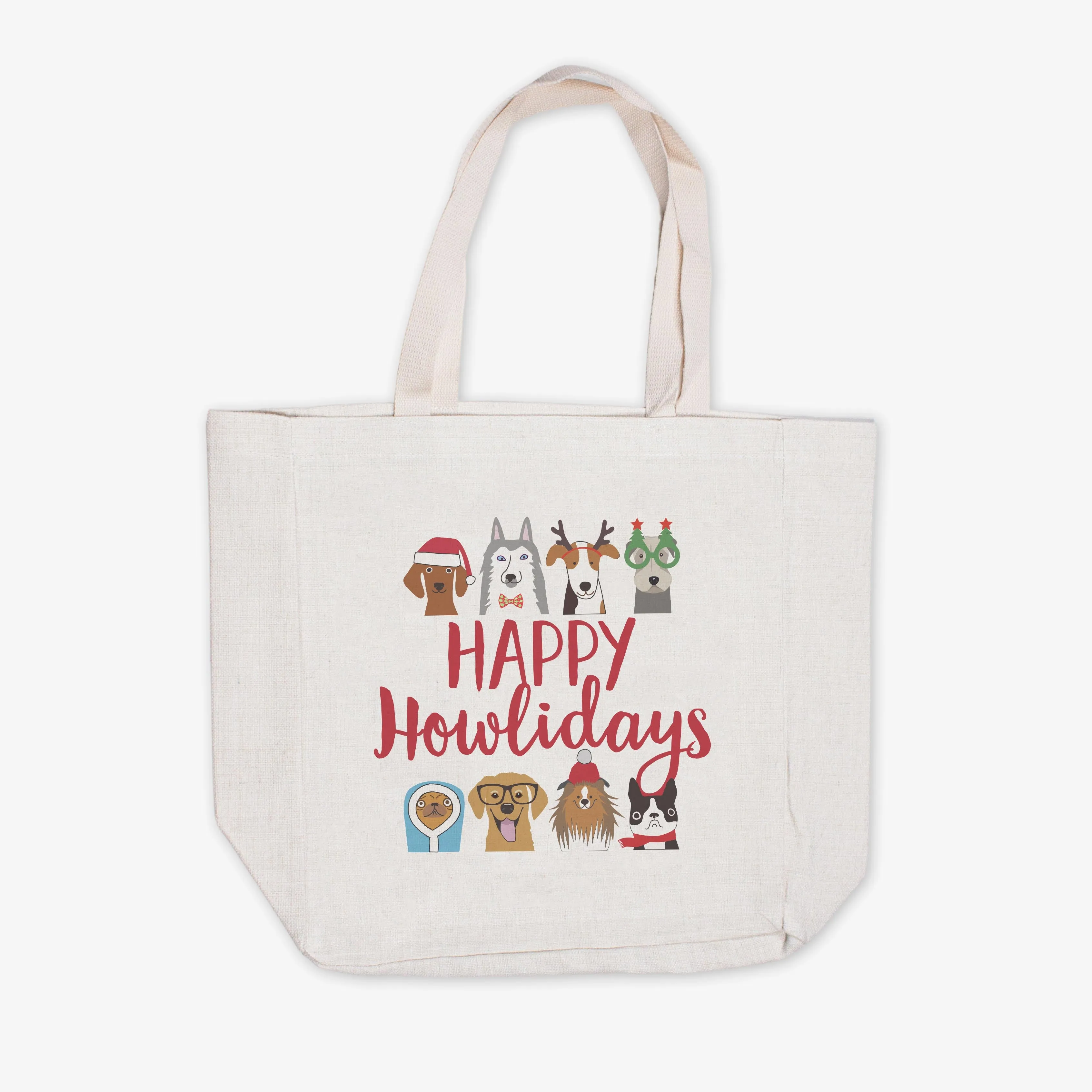 Happy Howlidays Christmas Canvas Tote Bag