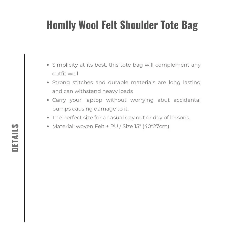Homlly Wool Felt Laptop Brief case Messenger/ Macbook Ipad Sleeve