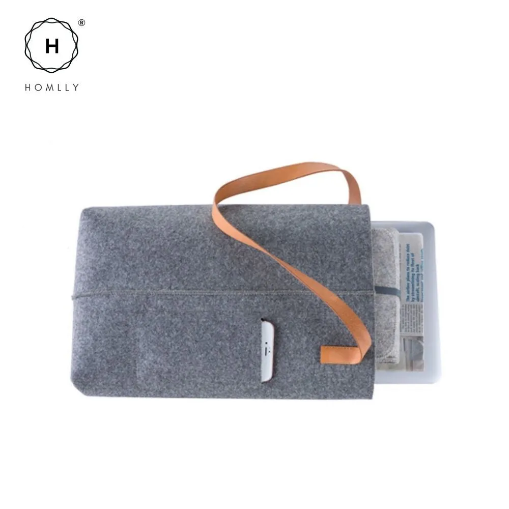 Homlly Wool Felt Laptop Brief case Messenger/ Macbook Ipad Sleeve