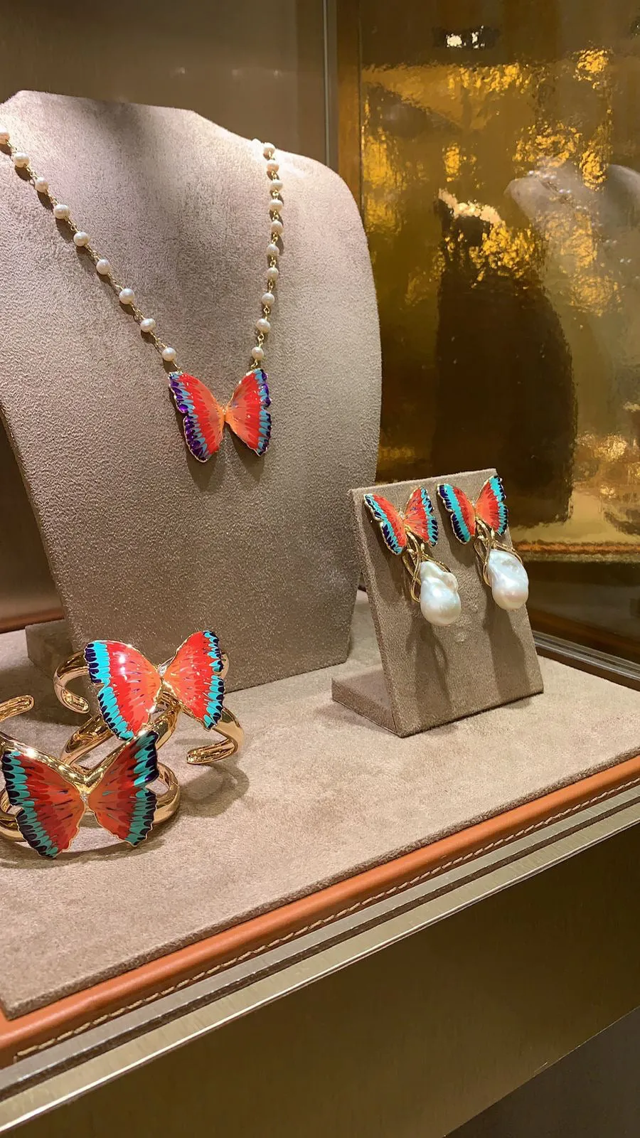 Italian Enamel Hand Painted Enamel Butterfly Bracelet