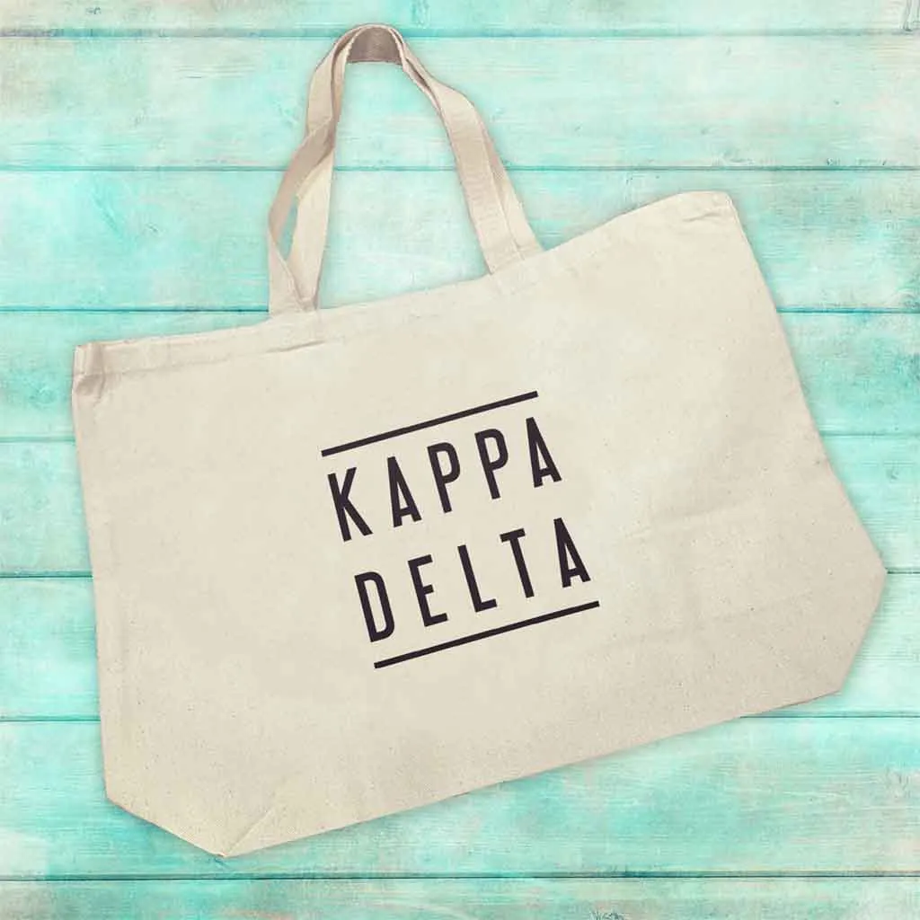 Kappa Delta Sorority Printed on Cute Canvas Tote Bag