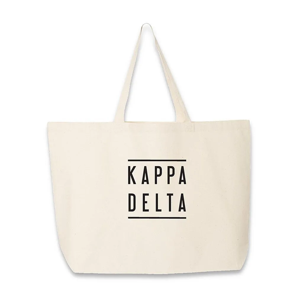 Kappa Delta Sorority Printed on Cute Canvas Tote Bag