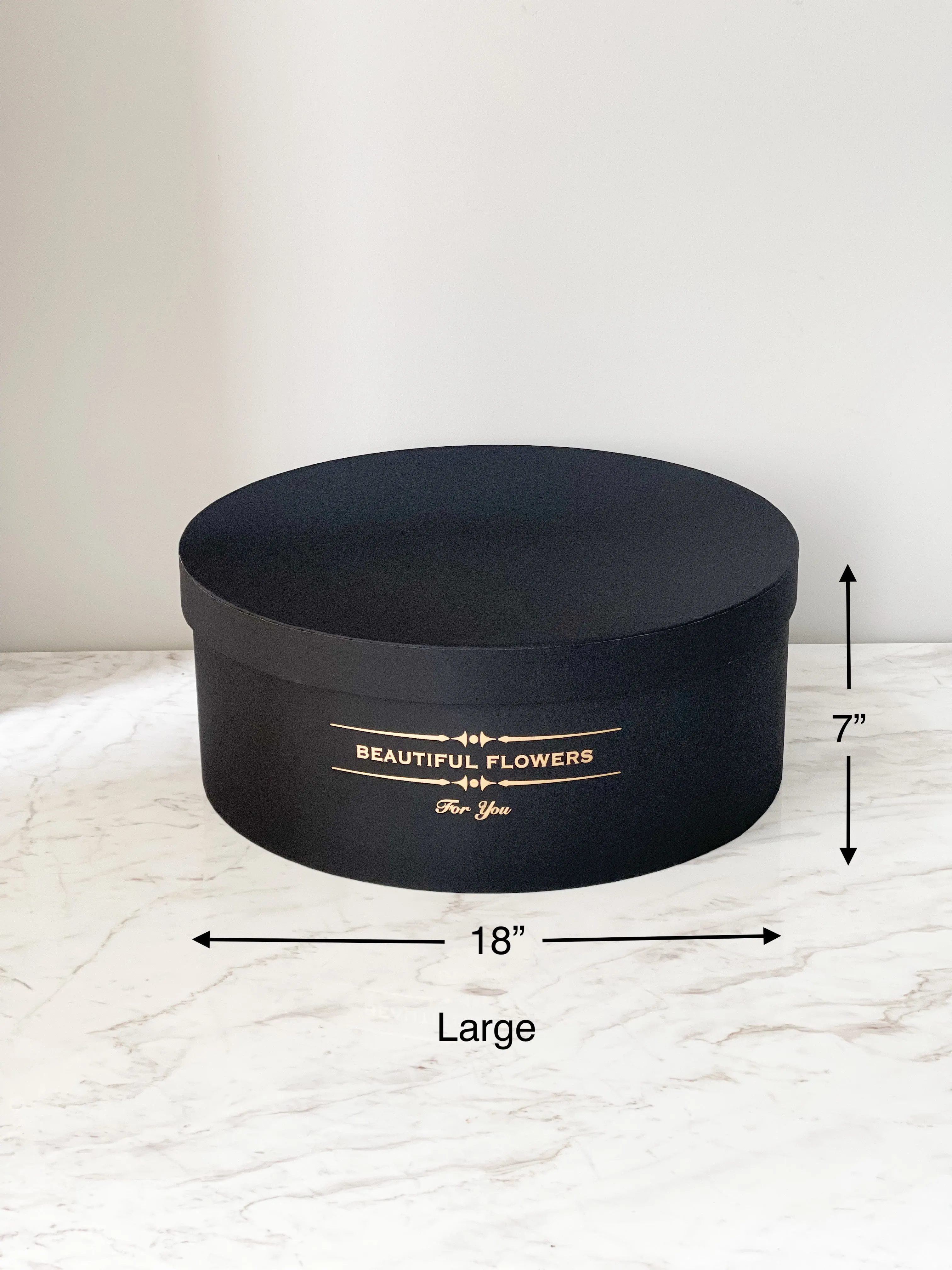 Large Black Round Flower Box – Versatile and Timeless