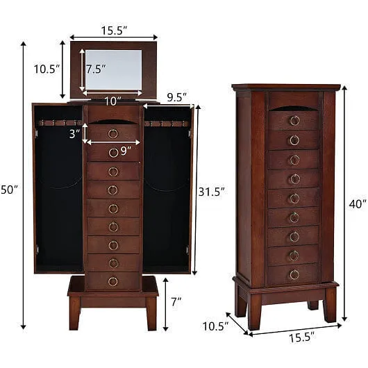 Large Capacity Jewelry Storage Cabinet with 9 Drawers