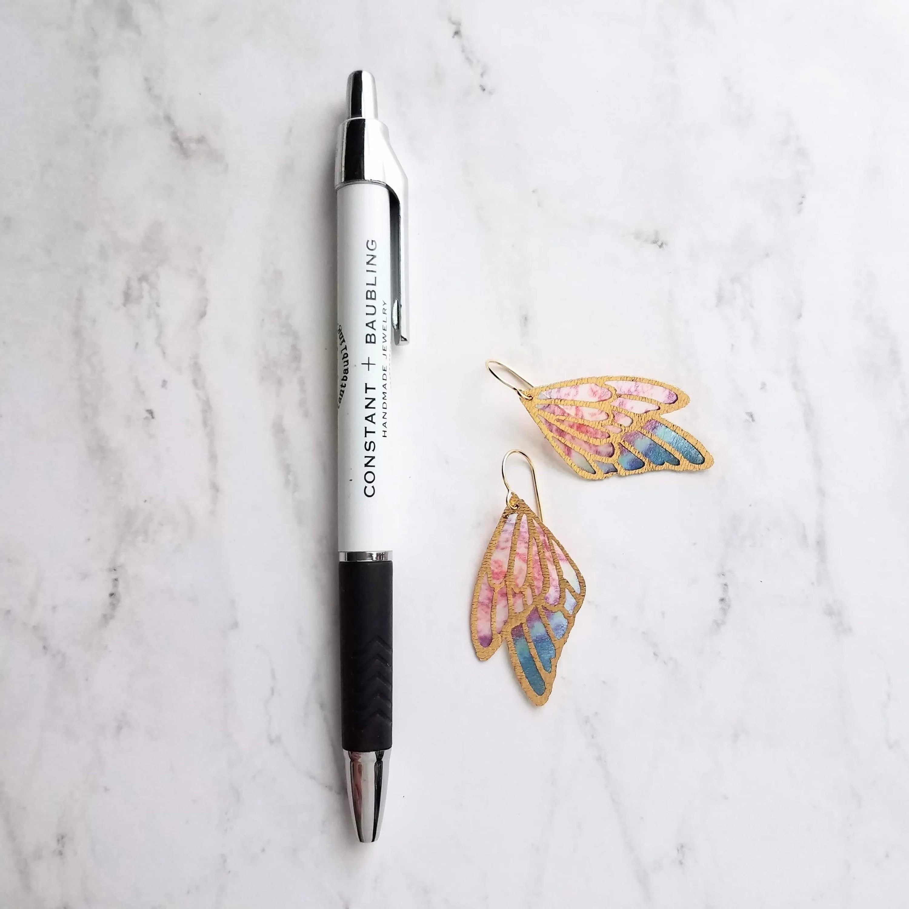 Large Wing Earrings, solid gold hooks, 14K gold fill hooks, sheer fabric earring, rainbow butterfly earring, angel wing, colorful wings