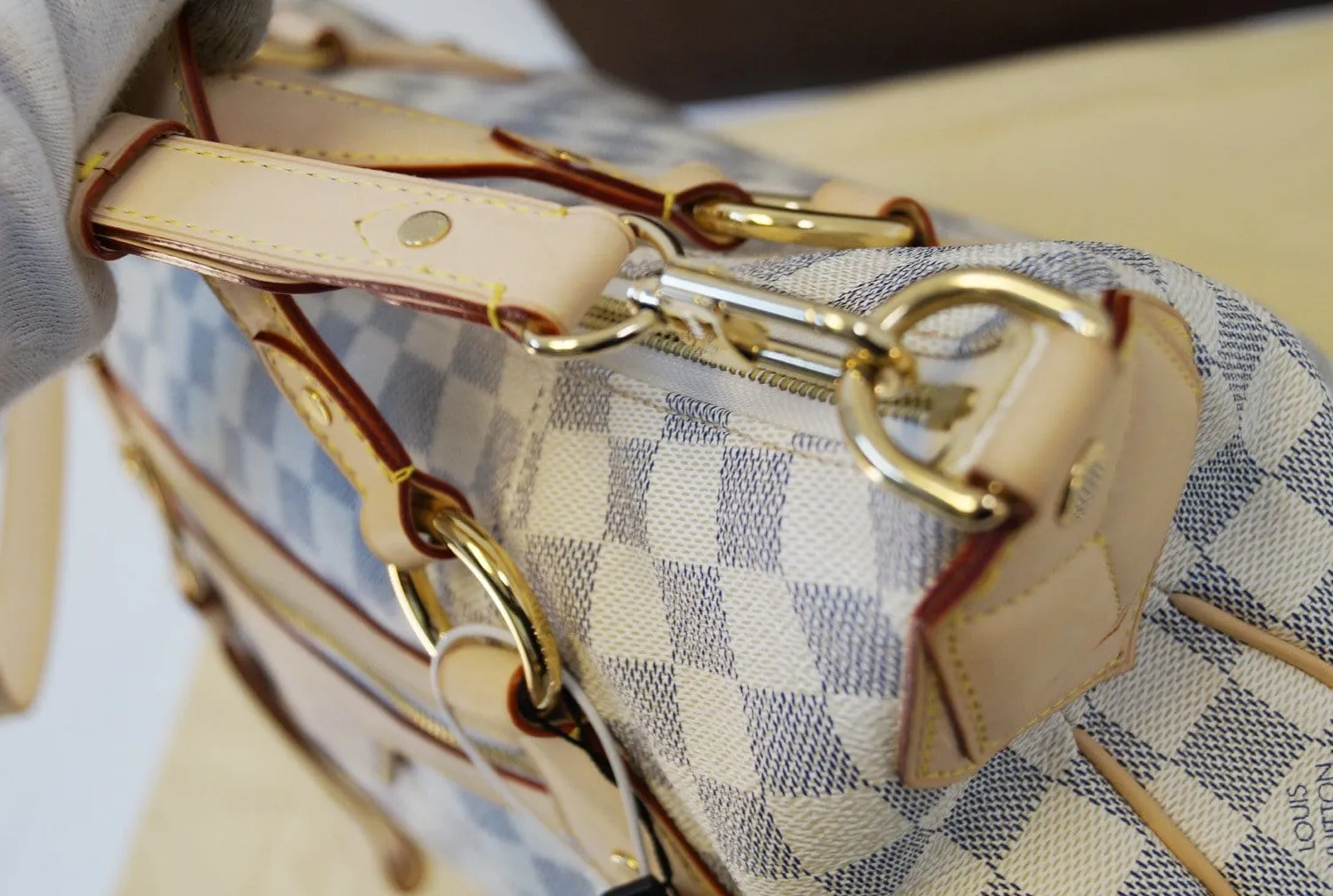 LOUIS VUITTON Damier Azur Evora GM Tote MINT Shoulder Bag