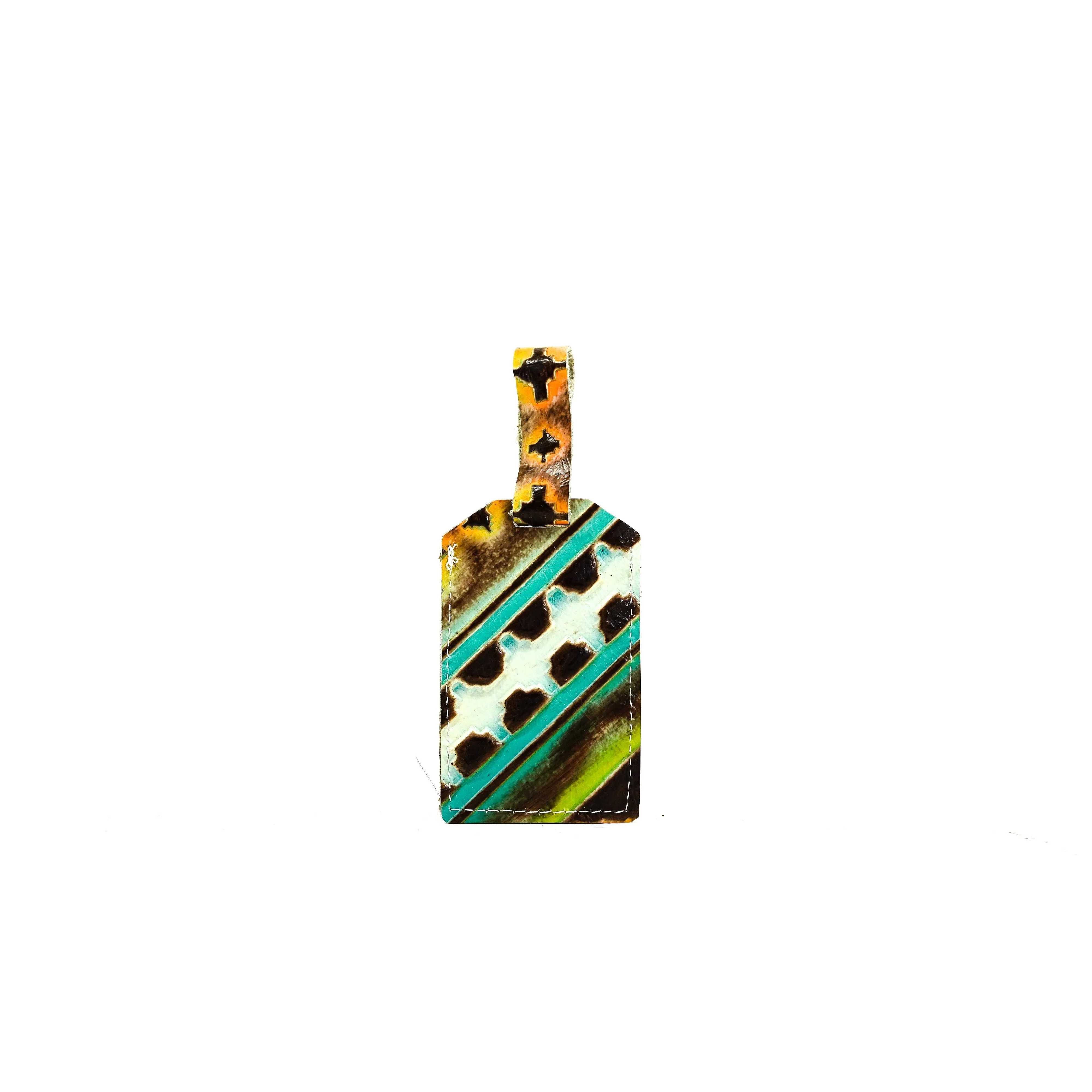 Luggage Tag - Exotic Brindle w/ Aurora Navajo
