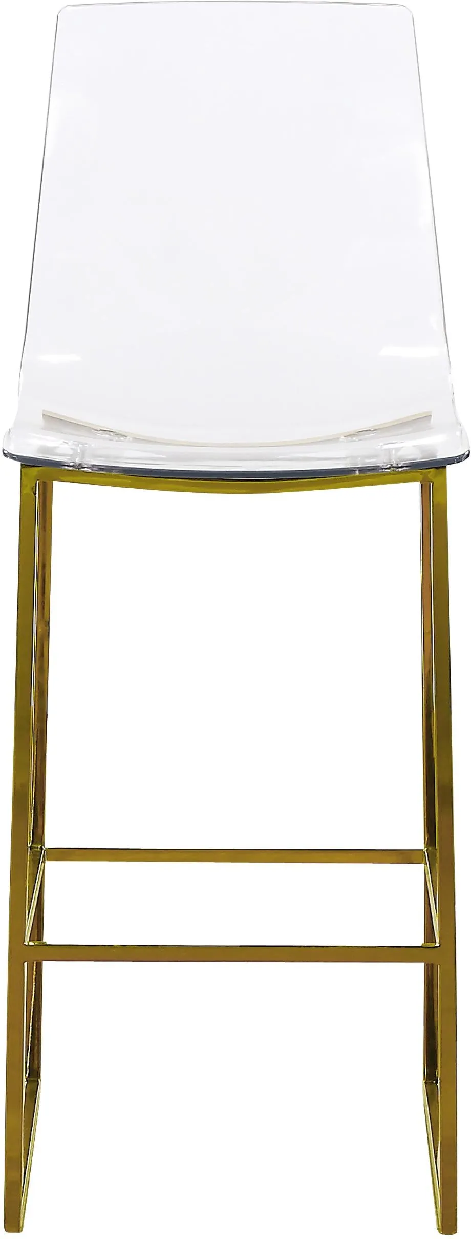 Lumen Gold Metal/Lucite Polycarbonate Stool