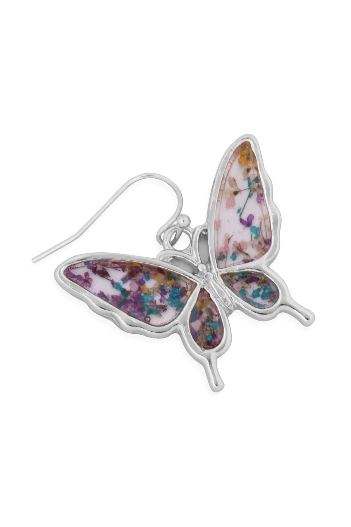ME1243 - BUTTERFLY RESIN DROP HOOK EARRINGS