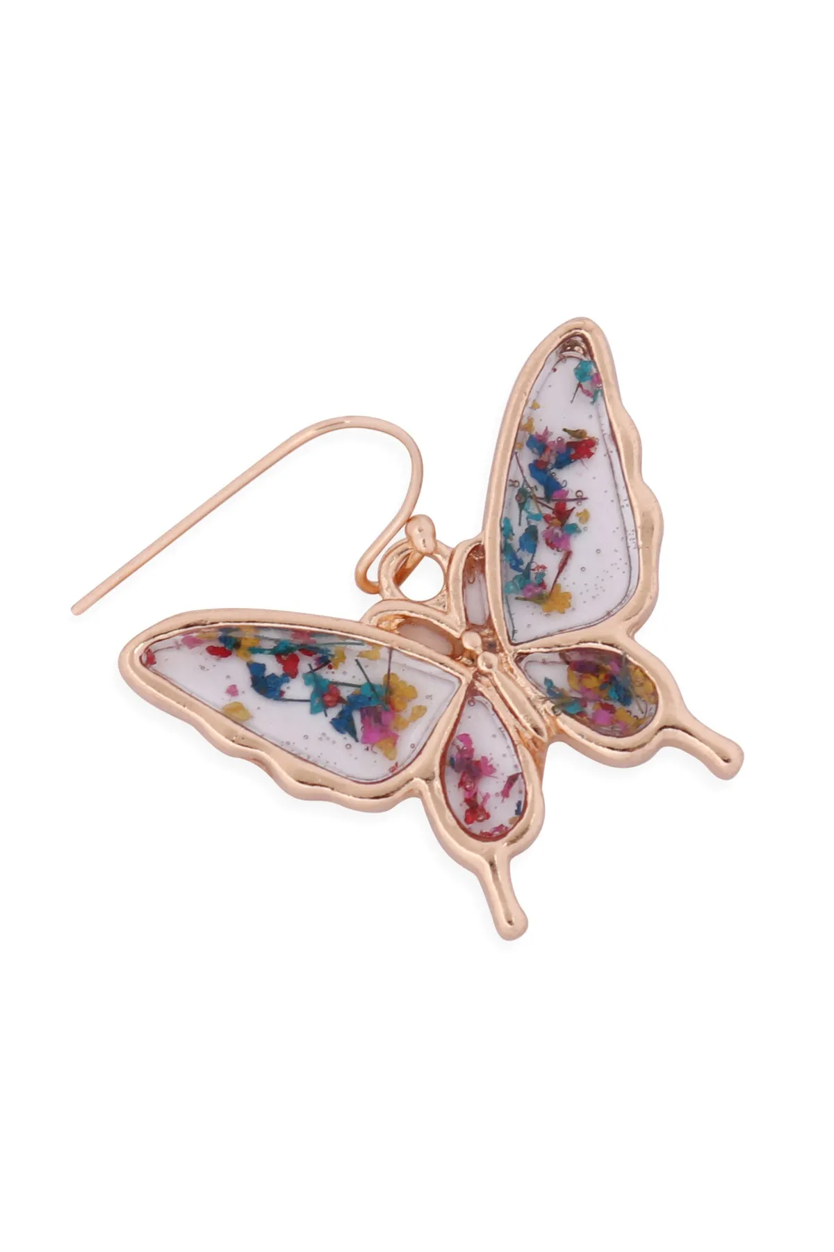 ME1243 - BUTTERFLY RESIN DROP HOOK EARRINGS