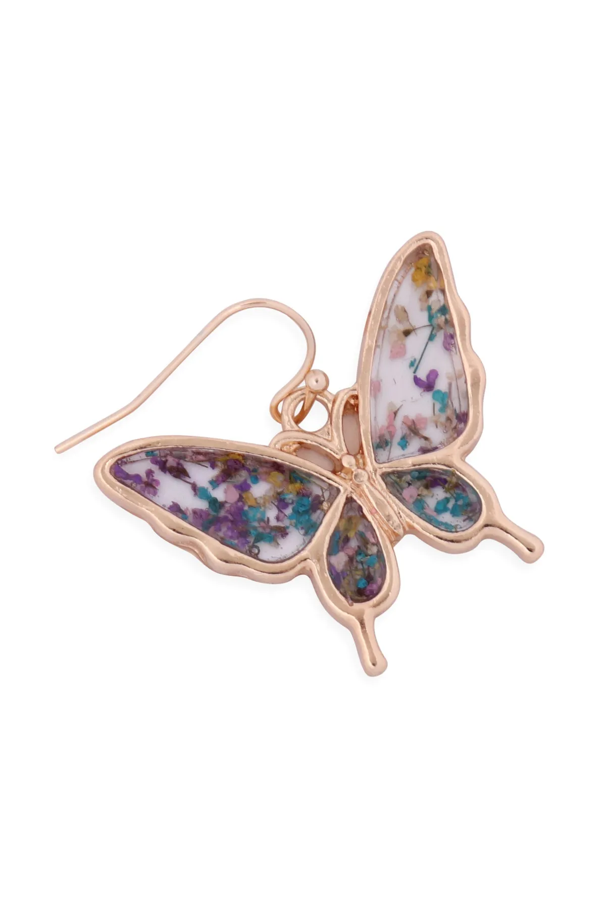 ME1243 - BUTTERFLY RESIN DROP HOOK EARRINGS