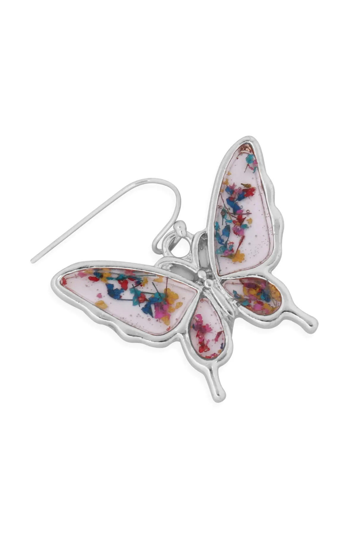 ME1243 - BUTTERFLY RESIN DROP HOOK EARRINGS