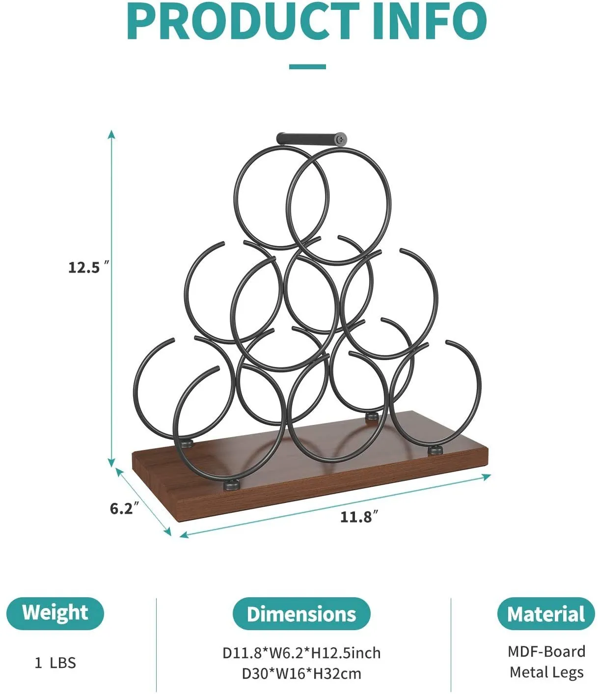 Mecor Countertop 6 Bottle Wine Rack