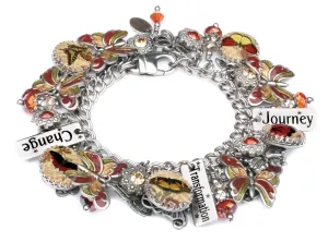 Monarch Butterfly with Mariposa Butterflies Charm Bracelet