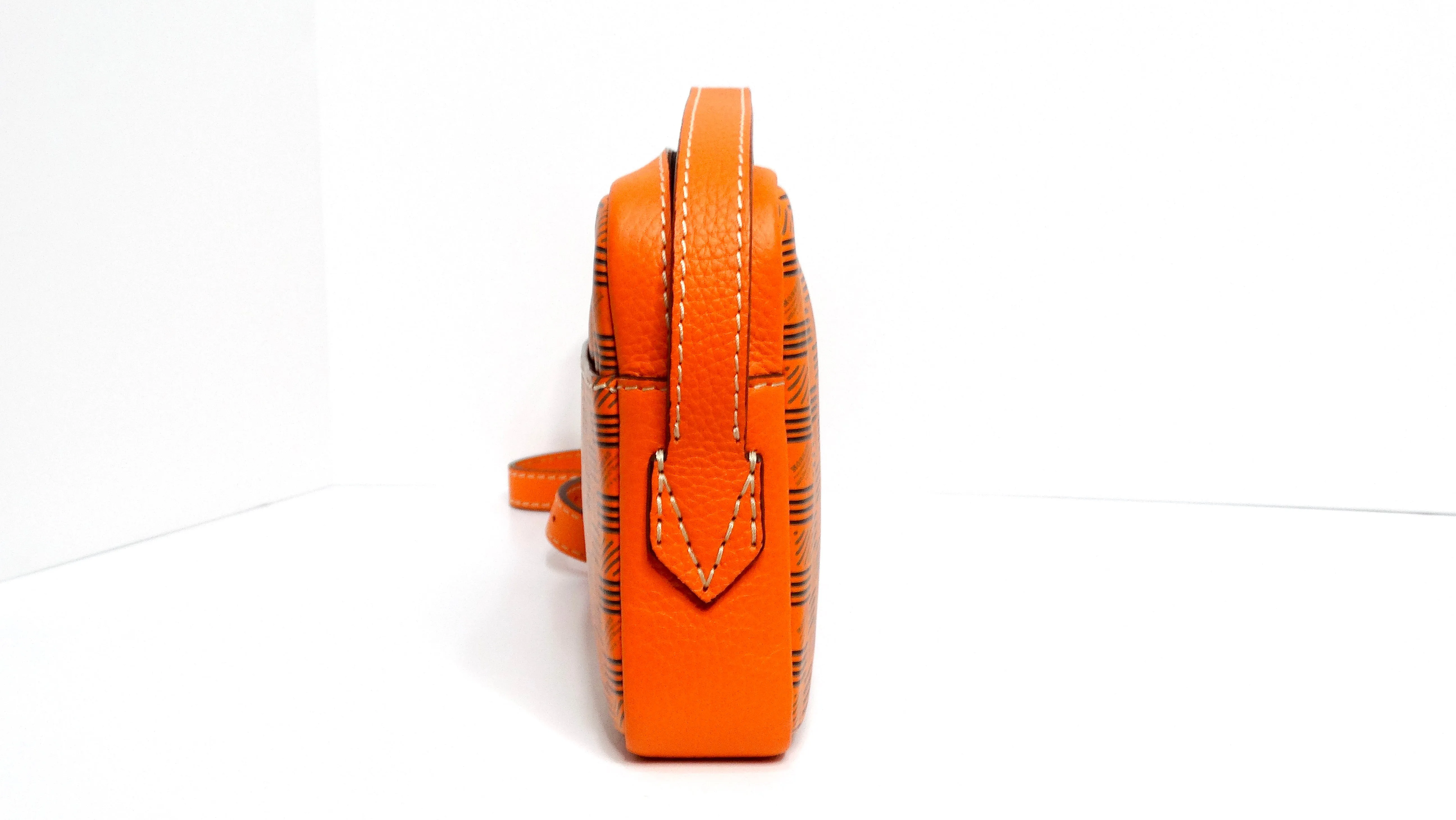 Moreau Savoie Orange Monogram Leather Crossbody Bag