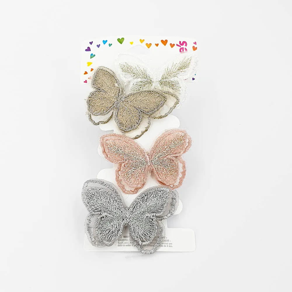 Multicolour Clips & Grips Embrioded Butterfly - 4 Pieces