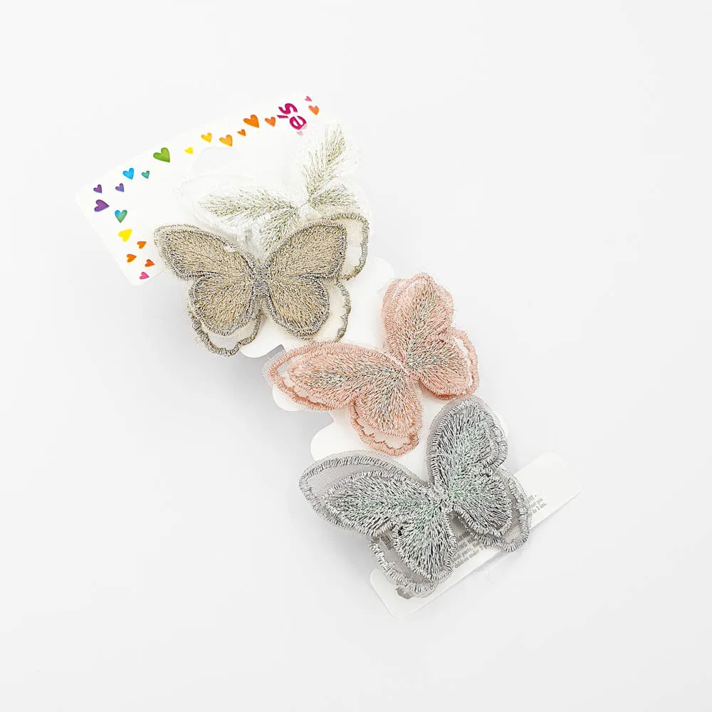 Multicolour Clips & Grips Embrioded Butterfly - 4 Pieces