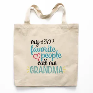 My Favorite People Call Me Grandma Canvas Tote Bag