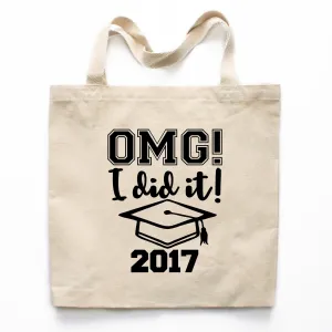 OMG I Did It Graduation Canvas Tote Bag