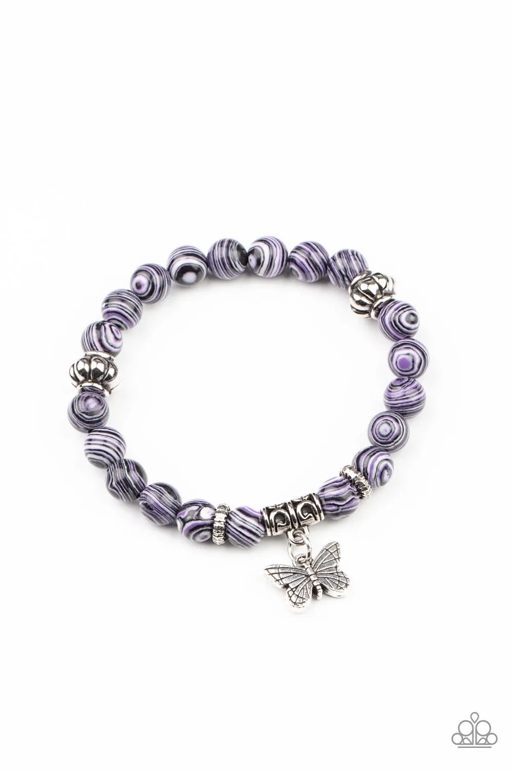 Paparazzi Butterfly Wishes - Purple Butterfly Bracelet