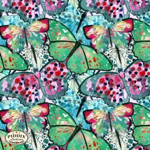 PDXC24348 -- Colorful Butterflies Watercolor Collage