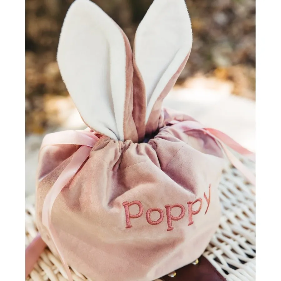 Personalised Velvet Easter Pouch - Pink