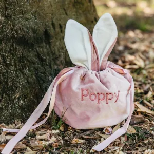 Personalised Velvet Easter Pouch - Pink