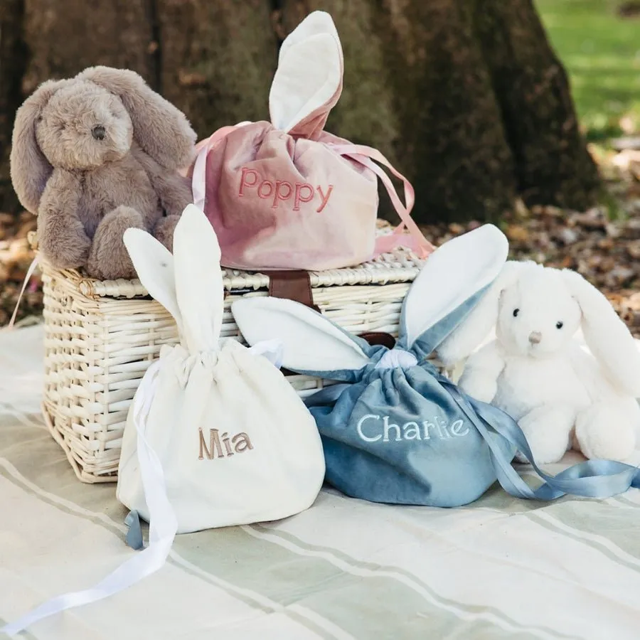 Personalised Velvet Easter Pouch - Pink