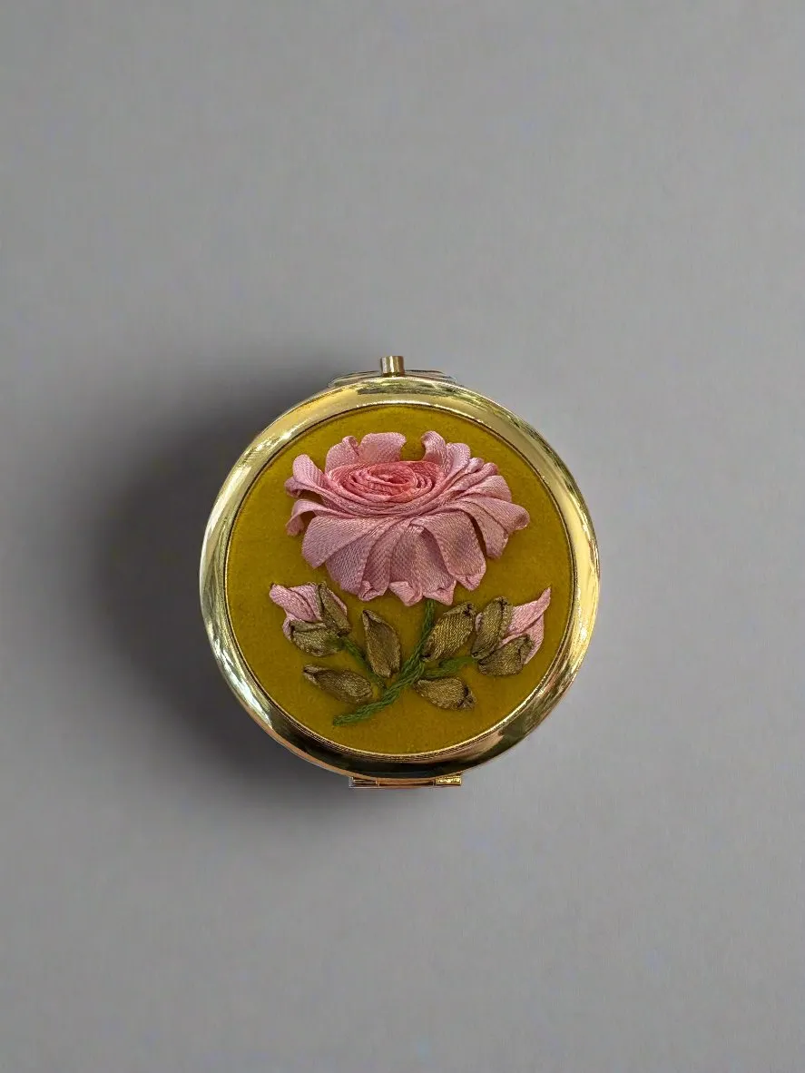 Pink Rose Compact Mirror
