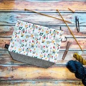 "Gnomes"- Knitting Project Bag- Ready to Ship