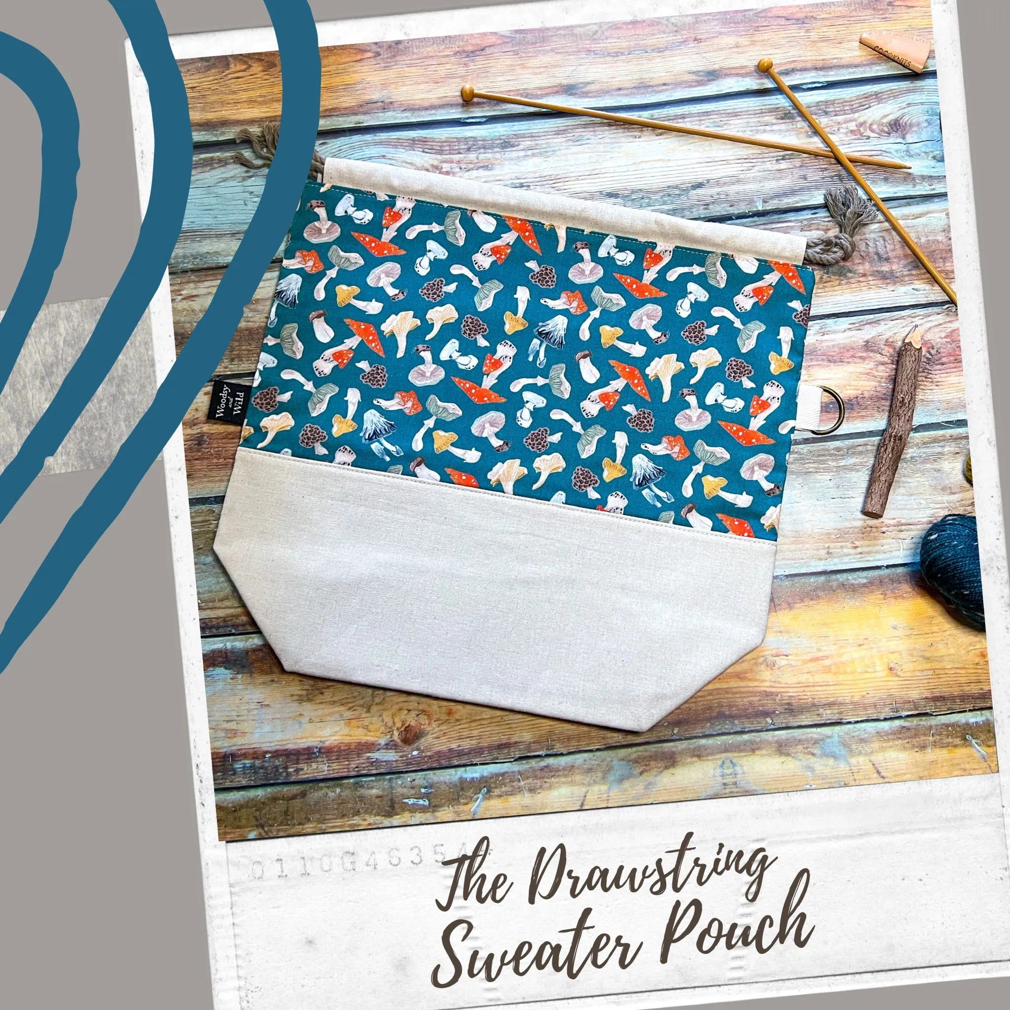 "Golden Bee Toile"- Knitting Project Bag- Ready to Ship