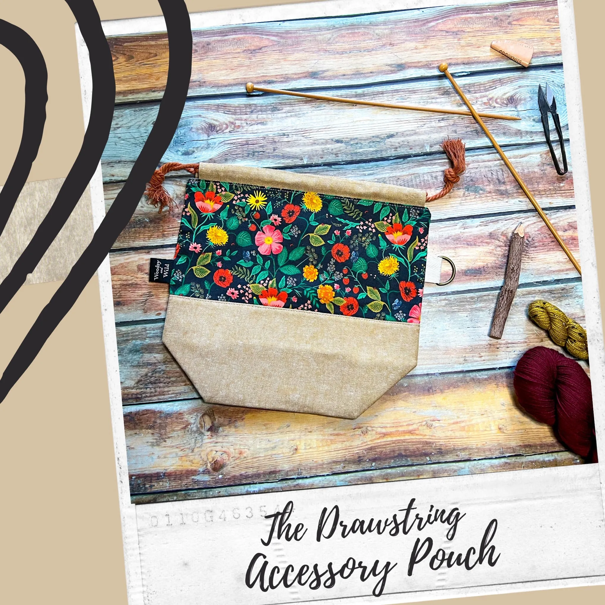 "Golden Bee Toile"- Knitting Project Bag- Ready to Ship