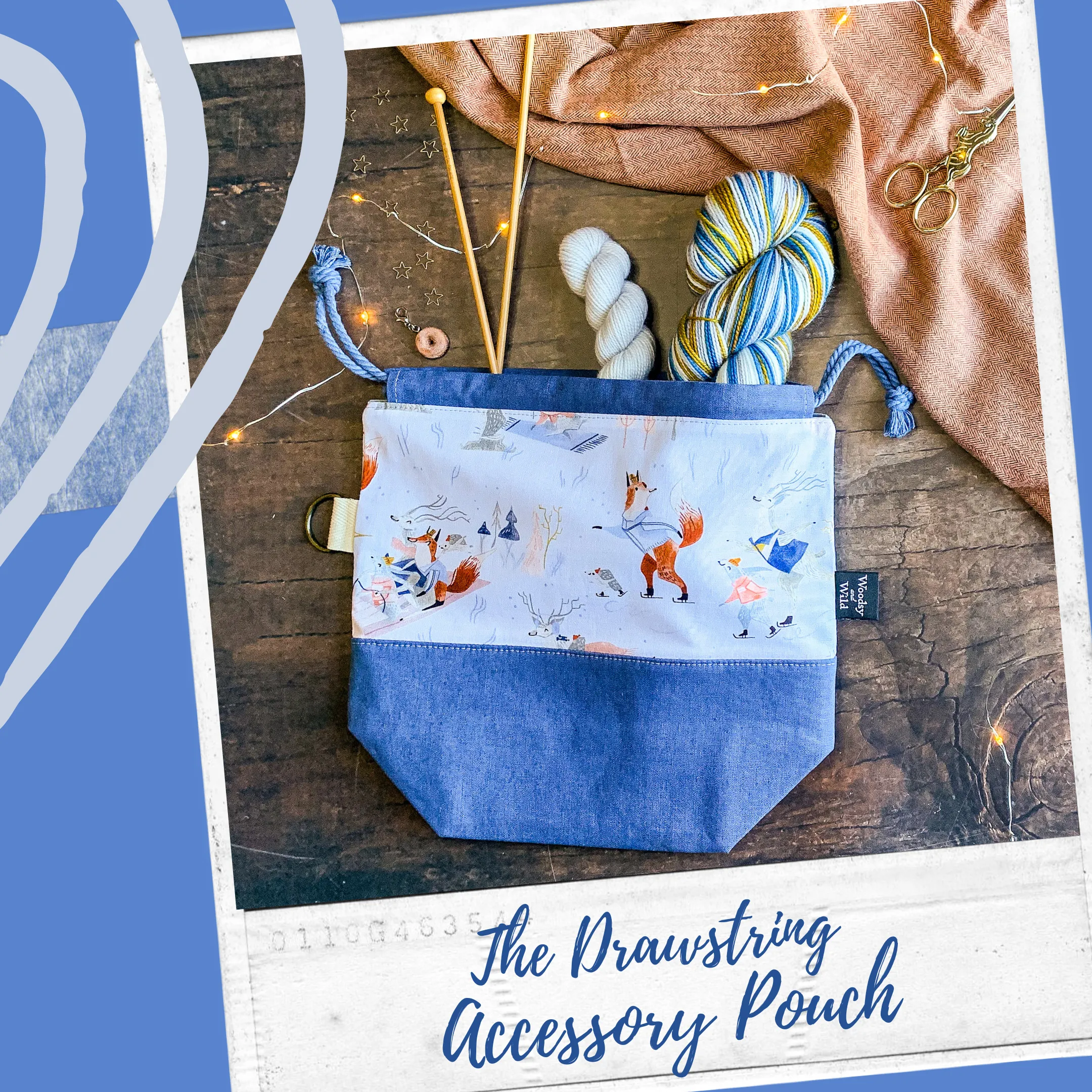 "Tossed Mushrooms"- Knitting Project Bag- Ready to Ship