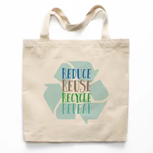 Reduce Reuse Recycle Repeat Canvas Tote Bag