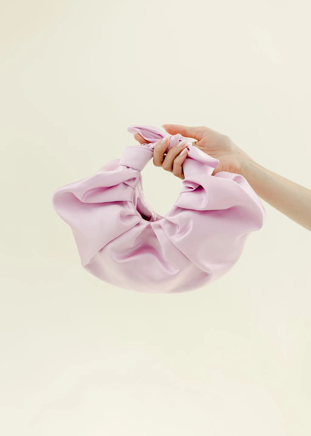 SATIN KIKU CROISSANT PURSE