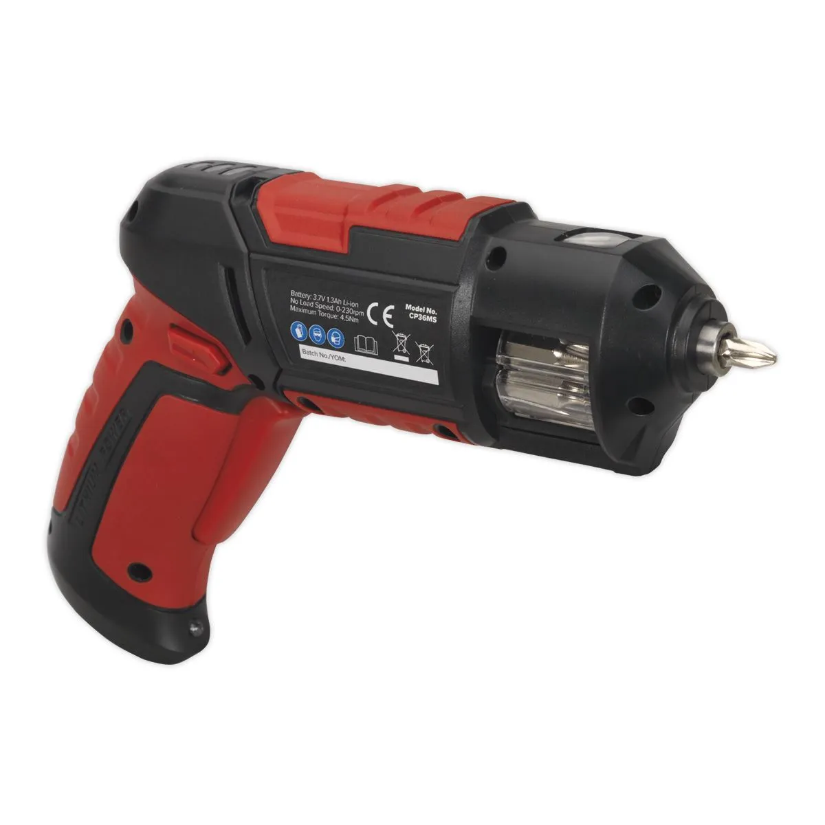 Sealey 14 Piece 3.7V Li-ion Cordless Quick Select Screwdriver USB Charger PH PZ TX
