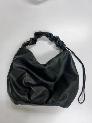 Sleek Black Faux Leather Hobo Bag
