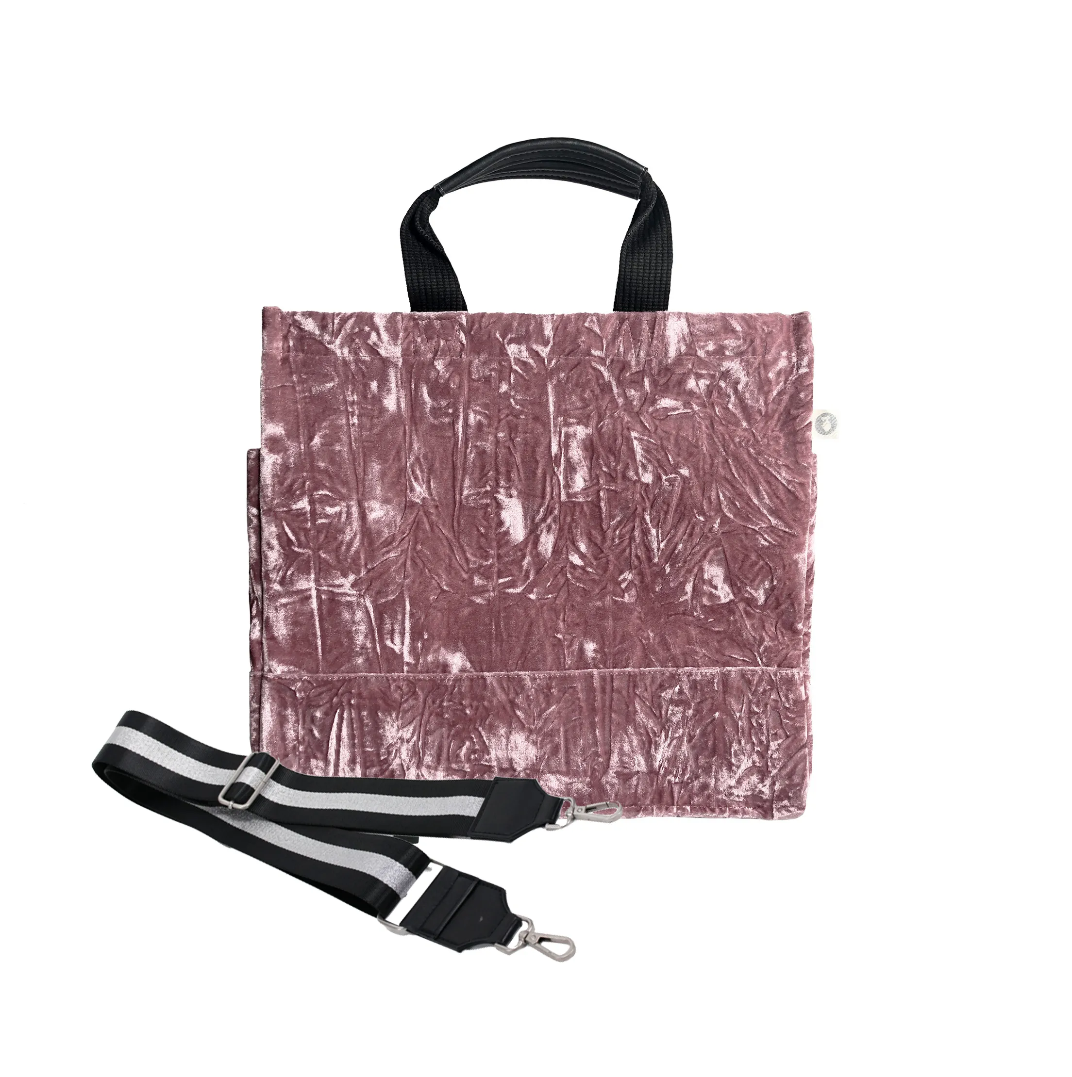 Split Letter Monogram Luxe North South: Petal Pink Crushed Velvet