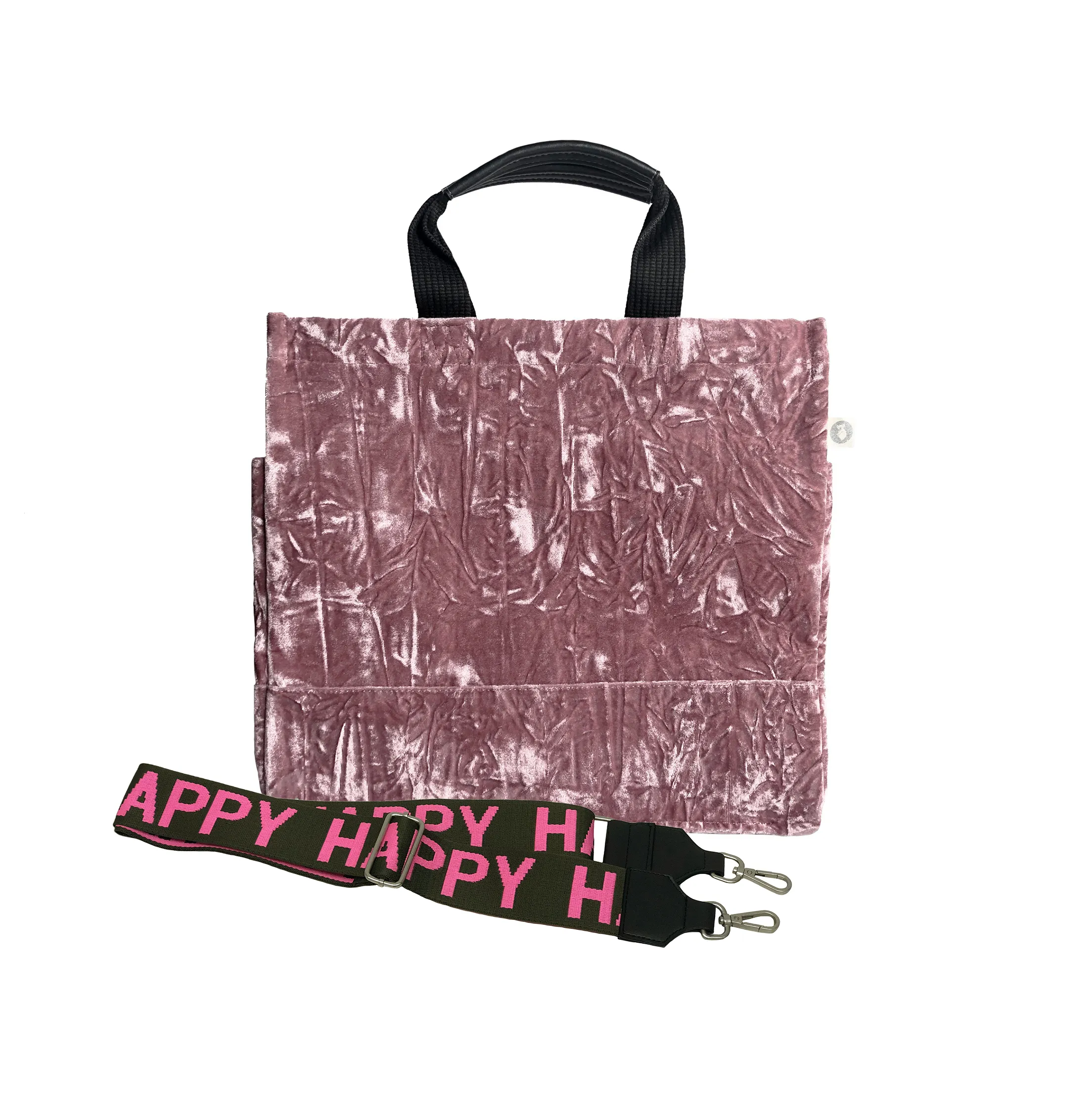 Split Letter Monogram Luxe North South: Petal Pink Crushed Velvet